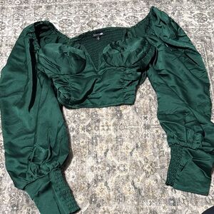 Fashion Nova Deep Green Blouse